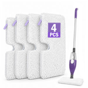 4 Pack Steam Mop Replacement Pads, Washable Microfiber Mop Pads for S3501 S3601 S3550 S3901