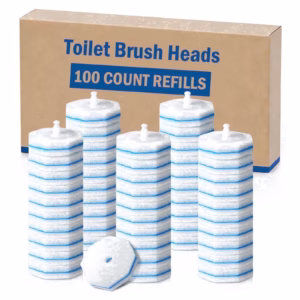 100PCS Toilet Bowl Wand Refills, Replacement Heads for Bathroom Cleaning Pads, Disposable Toilet Brush Refills Compatible with Household Brushes & Scrubbers, Refill Pack
