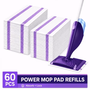60 Pack WetJet Pads Refills for Wet Jet Mop,Compatible with Any Mop Model for Wet And Dry Cleaning, Thickness & Absorbent for Hardwood Floors, Tile, Laminate & Multi-Surface Cleaning