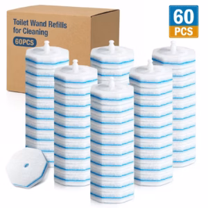 60PCS Toilet Bowl Wand Refills, Replacement Heads for Bathroom Cleaning Pads, Disposable Toilet Brush Mop Refills